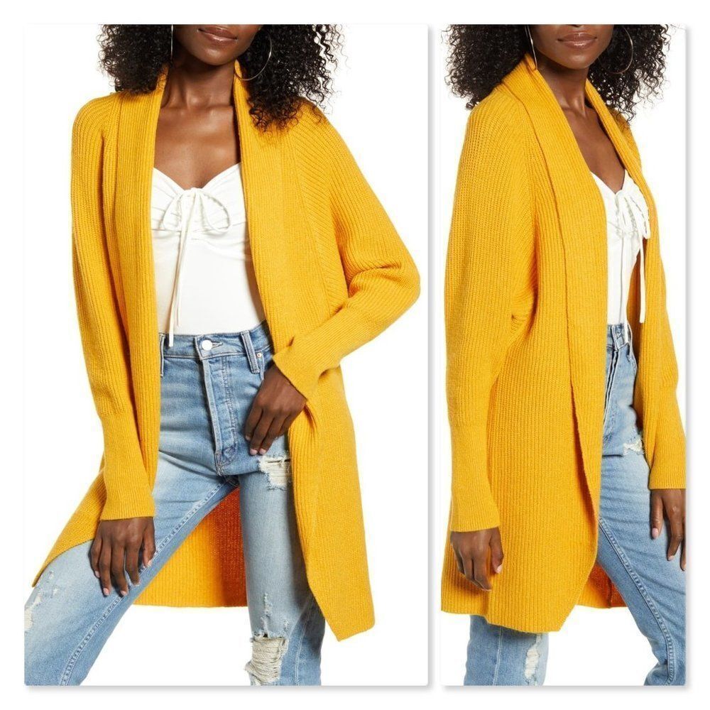 NEW Leith Dolman Sleeve Cardigan sz XS in Yellow